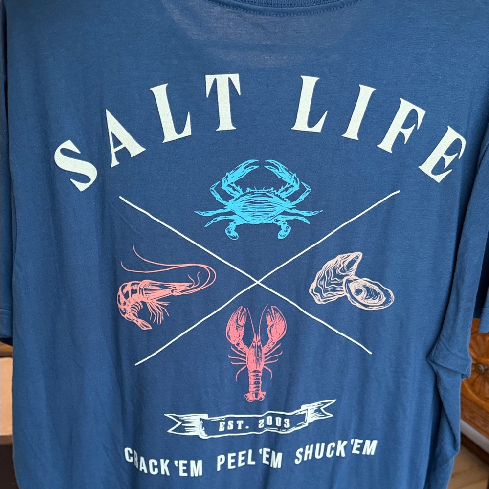 Salt Life Black Tee with Gold Logo